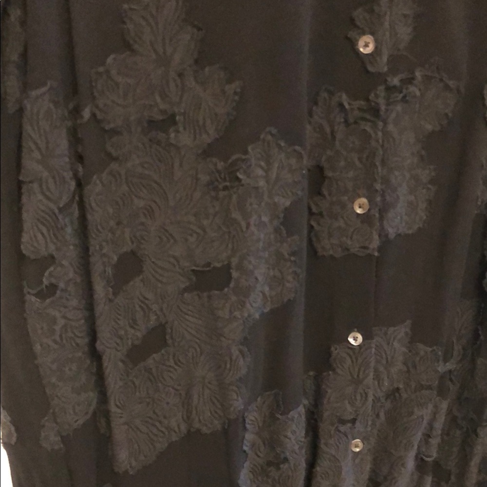 Black Lace Button-Up Dress